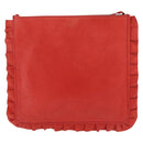Miu Miu Shoulder Bag Leather Red Silver Auth bs35397-3