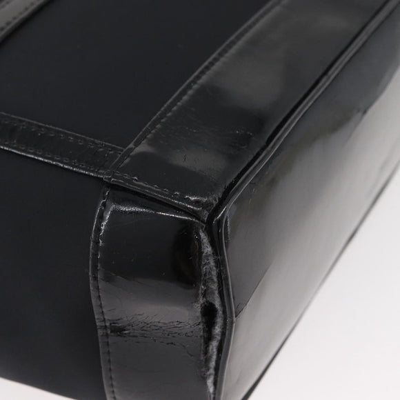 SAINT LAURENT Tote Bag Patent leather Black Silver Auth bs35398