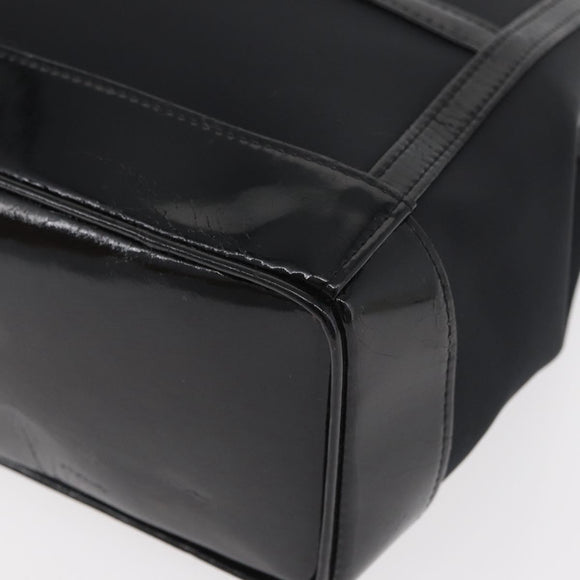 SAINT LAURENT Tote Bag Patent leather Black Silver Auth bs35398