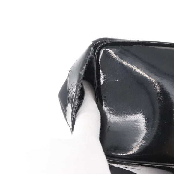 SAINT LAURENT Tote Bag Patent leather Black Silver Auth bs35398