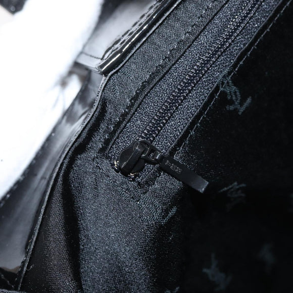 SAINT LAURENT Tote Bag Patent leather Black Silver Auth bs35398