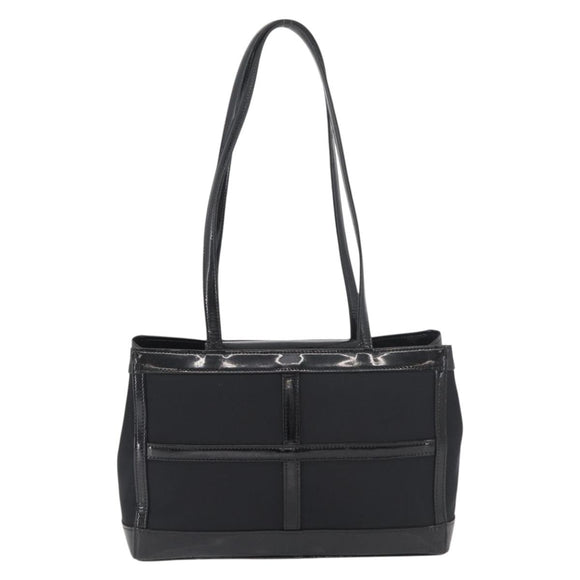 SAINT LAURENT Tote Bag Patent leather Black Silver Auth bs35398
