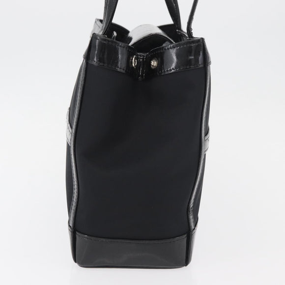 SAINT LAURENT Tote Bag Patent leather Black Silver Auth bs35398
