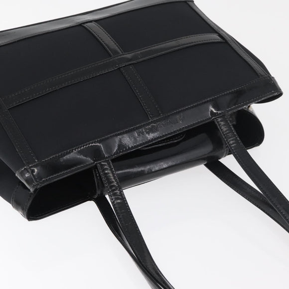 SAINT LAURENT Tote Bag Patent leather Black Silver Auth bs35398