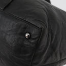 CHANEL 2.55 Matelasse Hand Bag Lamb Skin Black Silver CC Auth bs35399A-13