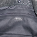 CHANEL 2.55 Matelasse Hand Bag Lamb Skin Black Silver CC Auth bs35399A-15