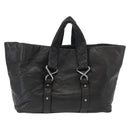 CHANEL 2.55 Matelasse Hand Bag Lamb Skin Black Silver CC Auth bs35399A-3