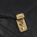 CHANEL Bicolore Business Bag Leather Black Gold CC Auth bs35400-18
