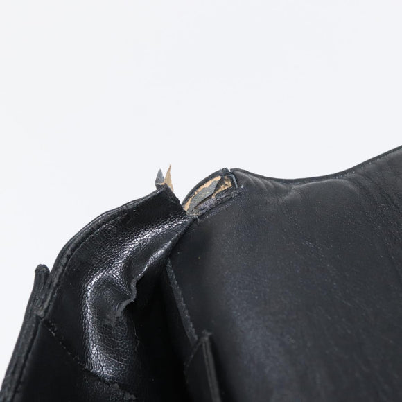 CHANEL Bicolore Business Bag Leather Black Gold CC Auth bs35400