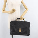 CHANEL Bicolore Business Bag Leather Black Gold CC Auth bs35400-24