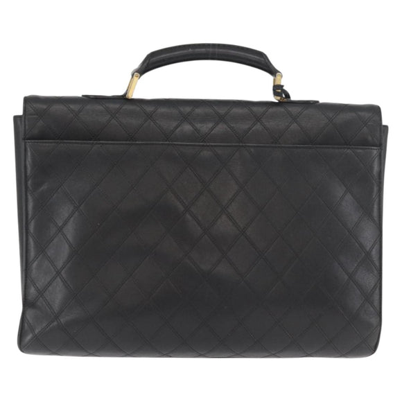 CHANEL Bicolore Business Bag Leather Black Gold CC Auth bs35400