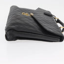 CHANEL Bicolore Business Bag Leather Black Gold CC Auth bs35400-3