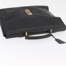 CHANEL Bicolore Business Bag Leather Black Gold CC Auth bs35400-6