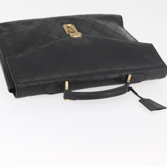 CHANEL Bicolore Business Bag Leather Black Gold CC Auth bs35400