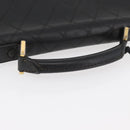 CHANEL Bicolore Business Bag Leather Black Gold CC Auth bs35400-7