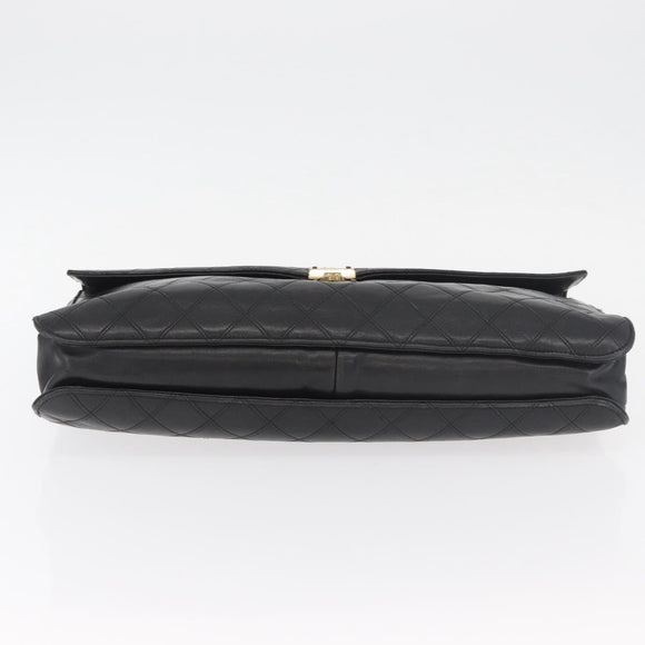 CHANEL Bicolore Business Bag Leather Black Gold CC Auth bs35400