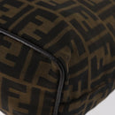 FENDI Zucca Canvas Shoulder Bag Black Brown Auth bs35401-13