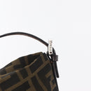 FENDI Zucca Canvas Shoulder Bag Black Brown Auth bs35401-15