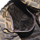 FENDI Zucca Canvas Shoulder Bag Black Brown Auth bs35401-21
