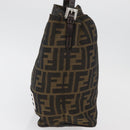 FENDI Zucca Canvas Shoulder Bag Black Brown Auth bs35401-4
