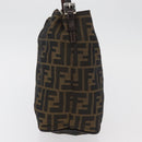 FENDI Zucca Canvas Shoulder Bag Black Brown Auth bs35401-5