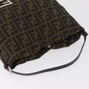 FENDI Zucca Canvas Shoulder Bag Black Brown Auth bs35401-6
