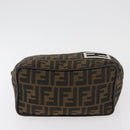 FENDI Zucca Canvas Shoulder Bag Black Brown Auth bs35401-9