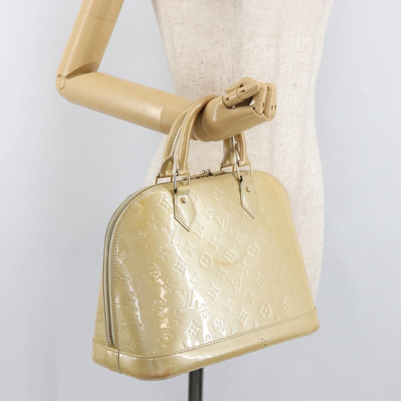 LOUIS VUITTON Monogram Vernis Alma PM Handtasche Broncorail M91445 LV Auth bs35404