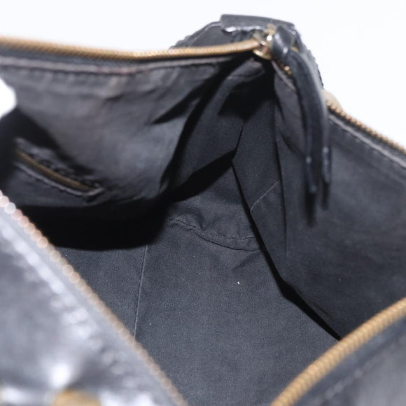 CELINE Hand Bag Leather Black Gold Auth bs35405