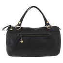 CELINE Hand Bag Leather Black Gold Auth bs35405-13