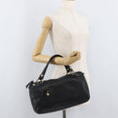 CELINE Hand Bag Leather Black Gold Auth bs35405-23