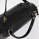 CELINE Hand Bag Leather Black Gold Auth bs35405-6