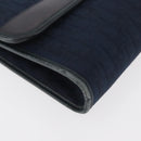 Christian Dior Trotter Canvas Chain Shoulder Bag Navy Gold Auth bs35406-8
