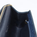 Christian Dior Trotter Canvas Chain Shoulder Bag Navy Gold Auth bs35406-20