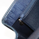 Christian Dior Trotter Canvas Chain Shoulder Bag Navy Gold Auth bs35406-22