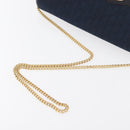 Christian Dior Trotter Canvas Chain Shoulder Bag Navy Gold Auth bs35406-7