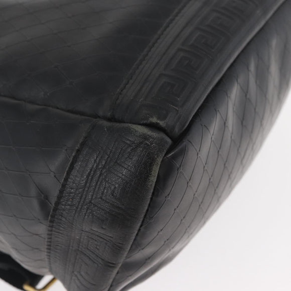 Gianni Versace Shoulder Bag Leather Black Gold Auth bs35407