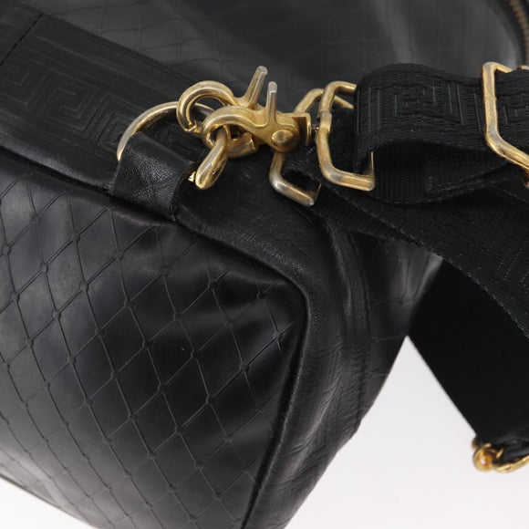 Gianni Versace Shoulder Bag Leather Black Gold Auth bs35407
