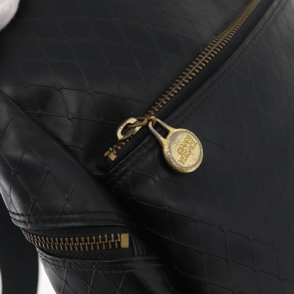 Gianni Versace Shoulder Bag Leather Black Gold Auth bs35407