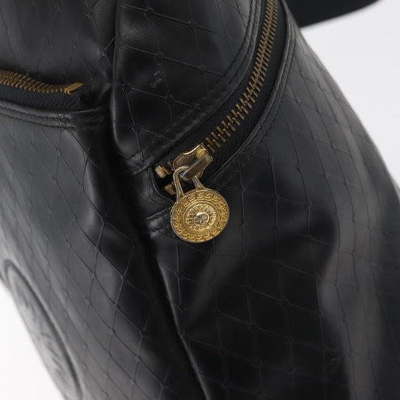 Gianni Versace Shoulder Bag Leather Black Gold Auth bs35407