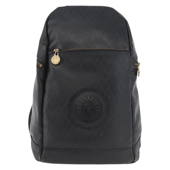 Gianni Versace Shoulder Bag Leather Black Gold Auth bs35407