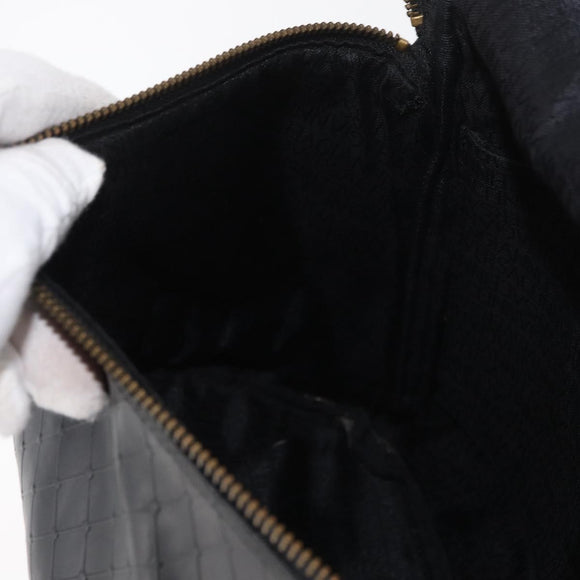 Gianni Versace Shoulder Bag Leather Black Gold Auth bs35407