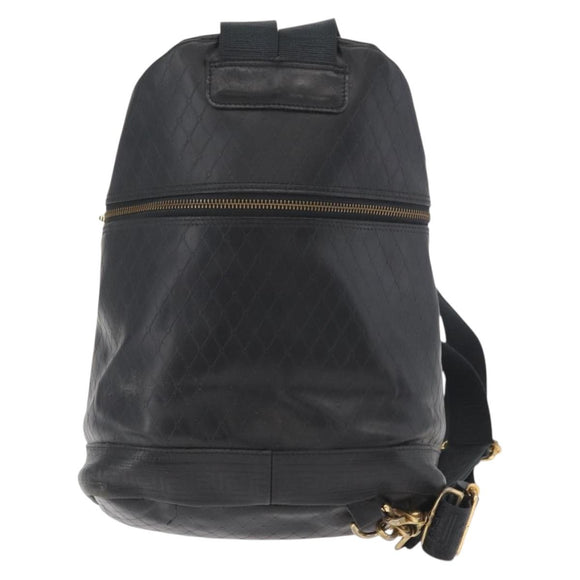 Gianni Versace Shoulder Bag Leather Black Gold Auth bs35407