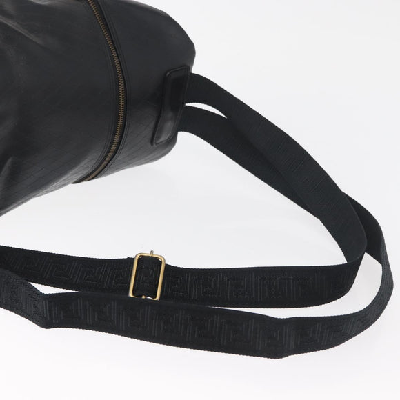 Gianni Versace Shoulder Bag Leather Black Gold Auth bs35407