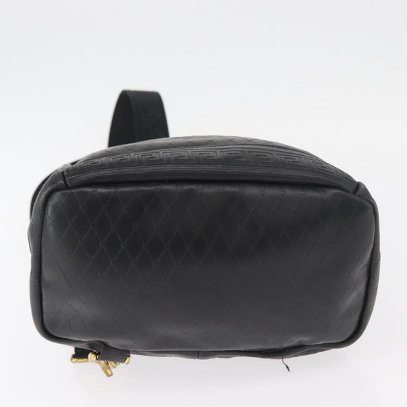 Gianni Versace Shoulder Bag Leather Black Gold Auth bs35407