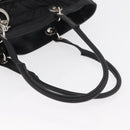Christian Dior Lady Dior Draagtas Nylon Zwart Zilver Auth bs35408-7