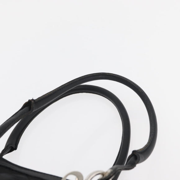 Christian Dior Lady Dior Draagtas Nylon Zwart Zilver Auth bs35408