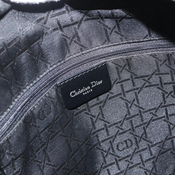 Christian Dior Maris Pearl Tote Bag Nylon Black Silver Auth bs35409