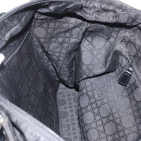 Christian Dior Maris Pearl Tote Bag Nylon Black Silver Auth bs35409