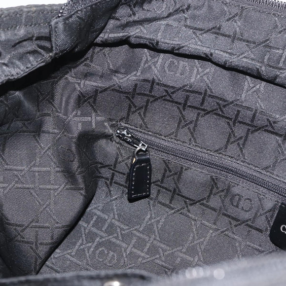 Christian Dior Maris Pearl Tote Bag Nylon Black Silver Auth bs35409